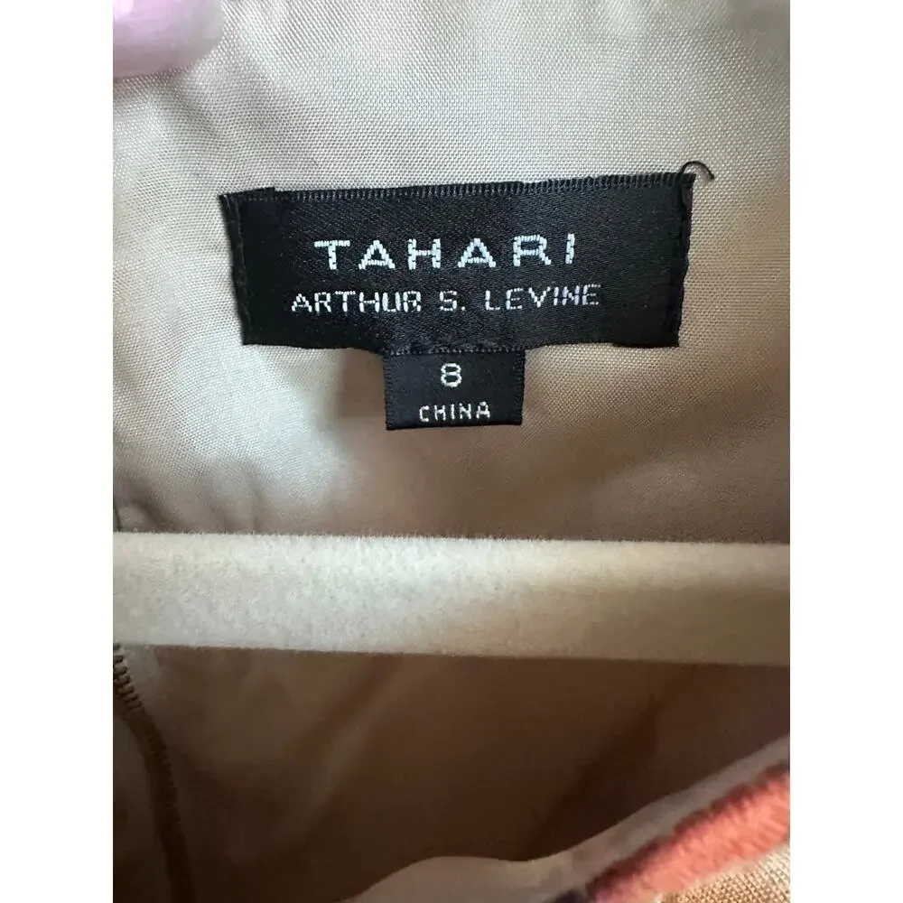 Tahari linen blend safari multicolor knee length sleeveless dress | size 8 - Picture 5 of 5